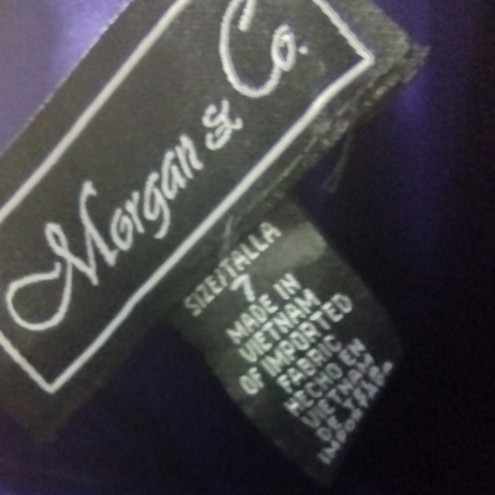 Morgan & Co Power Sateen Slim Hi Slit Deep V Ruched & Strappy Back Size 7 NWT - Picture 12 of 12